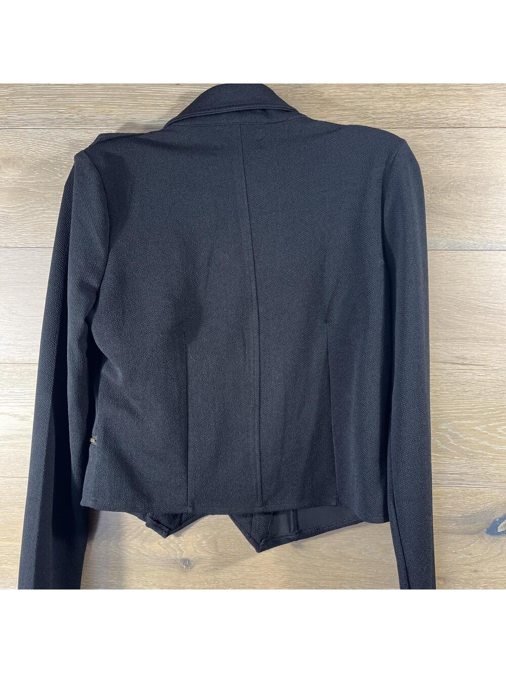 Papaya Black Cropped Jacket Women’s Size L Gold Zipper New With Tags